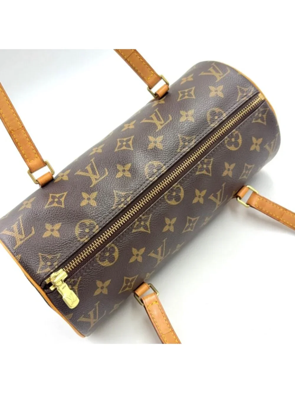 Louis Vuitton Monogram Vintage Leather Brown Handbag Gold